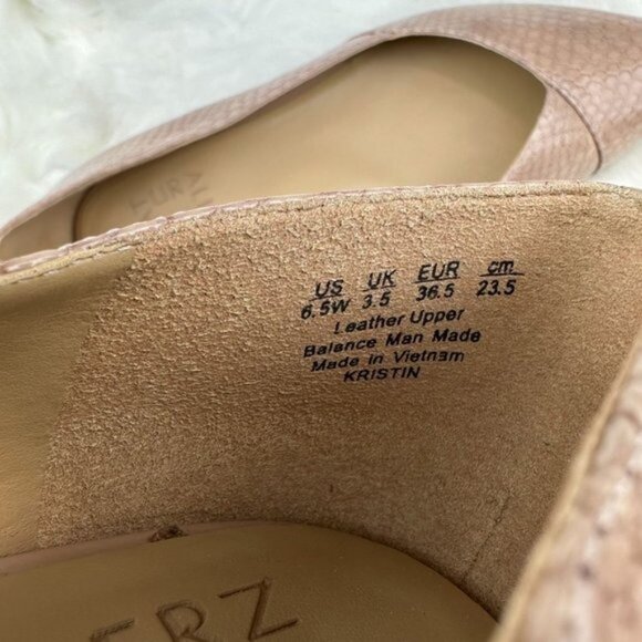 Naturalizer Kristin Half D'orsay Flats in Vintage Mauve Leather - Picture 3 of 6